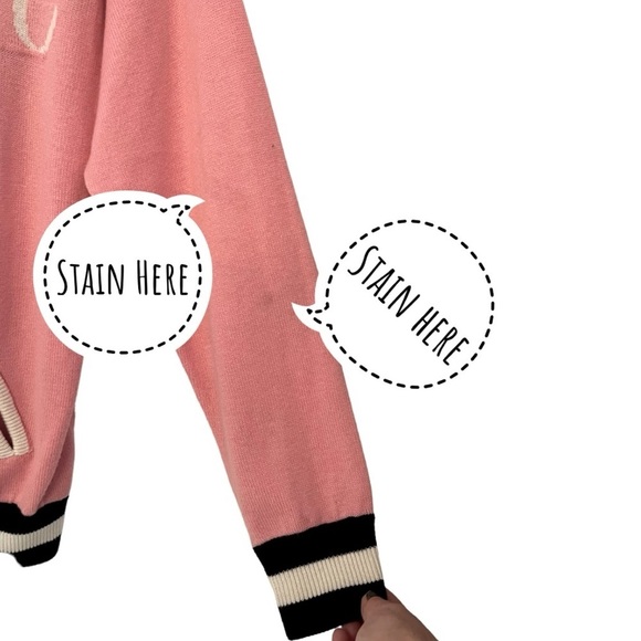 RARE! Juicy Couture Cashmere Wool Letterman Style Oversized Cardigan Sweater XS - Picture 9 of 9